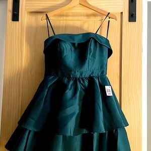 Emerald green strapless, cocktail, party dress 11/12